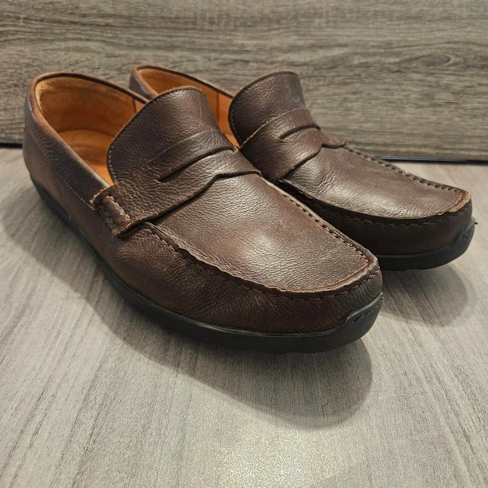 Samuel Hubbard Mens Penny Loafer Brown Leather M2111-601 Size 12 W‎ Wide Brazil